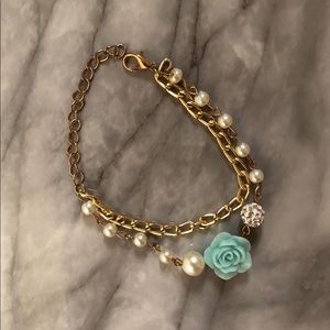 Minty flower bracelet